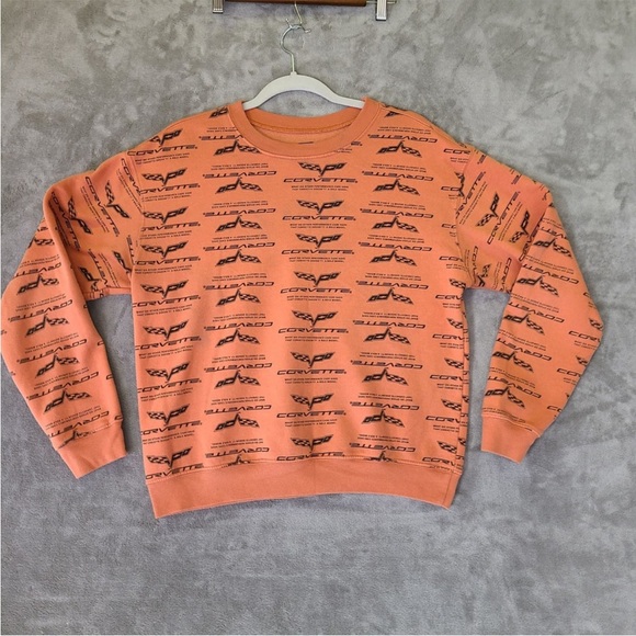 Corvette Women's Vibrant Orange Crewneck Sweater General Motors - Picture 1 of 6